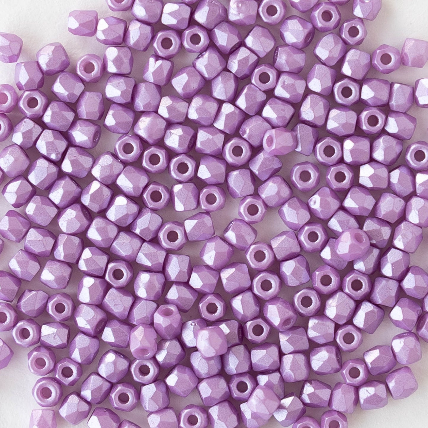2mm Round Firepolished Beads - Pastel Lilac - 50 beads