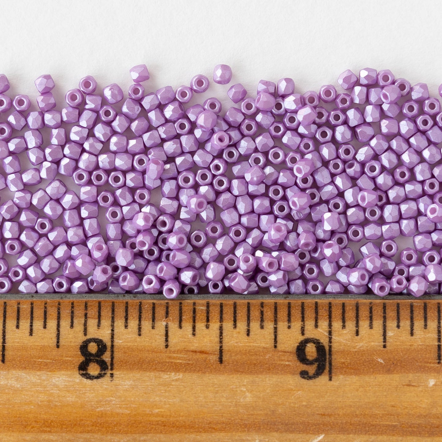 2mm Round Firepolished Beads - Pastel Lilac - 50 beads