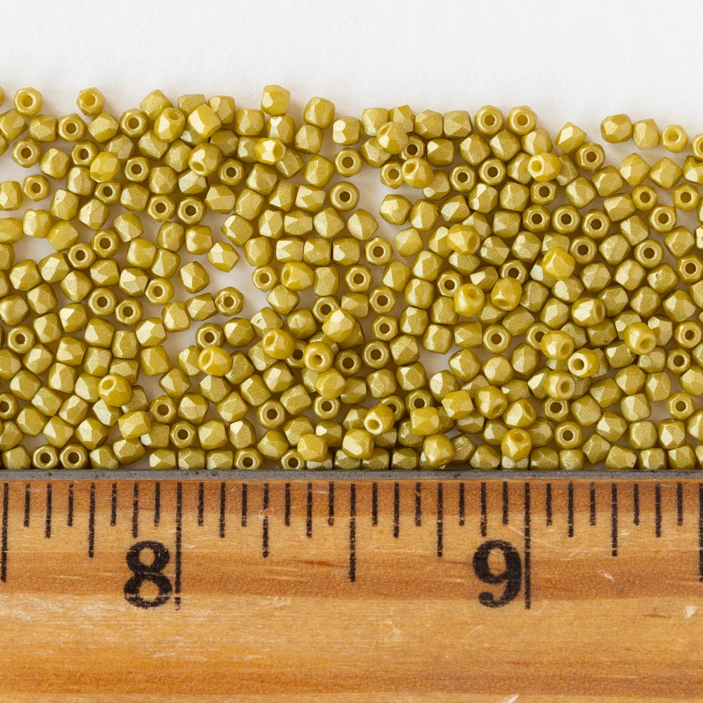 2mm Round Firepolished Beads - Pastel Lime Luster - 50 beads