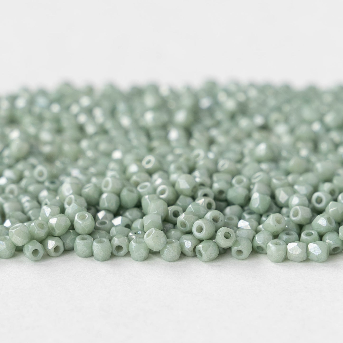 2mm Firepolished Beads - Sage Luster - 50 Beads