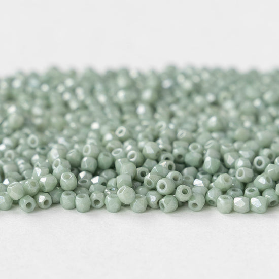 2mm Firepolished Beads - Sage Luster - 50 Beads