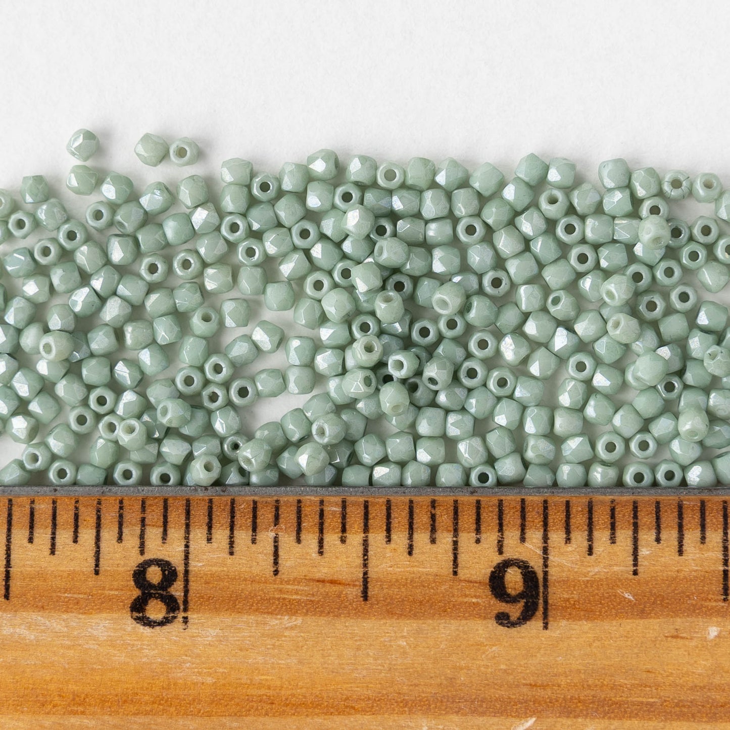 2mm Firepolished Beads - Sage Luster - 50 Beads