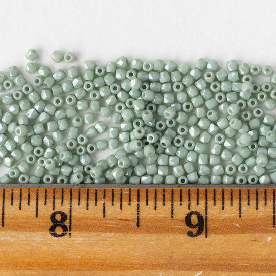 2mm Firepolished Beads - Sage Luster - 50 Beads