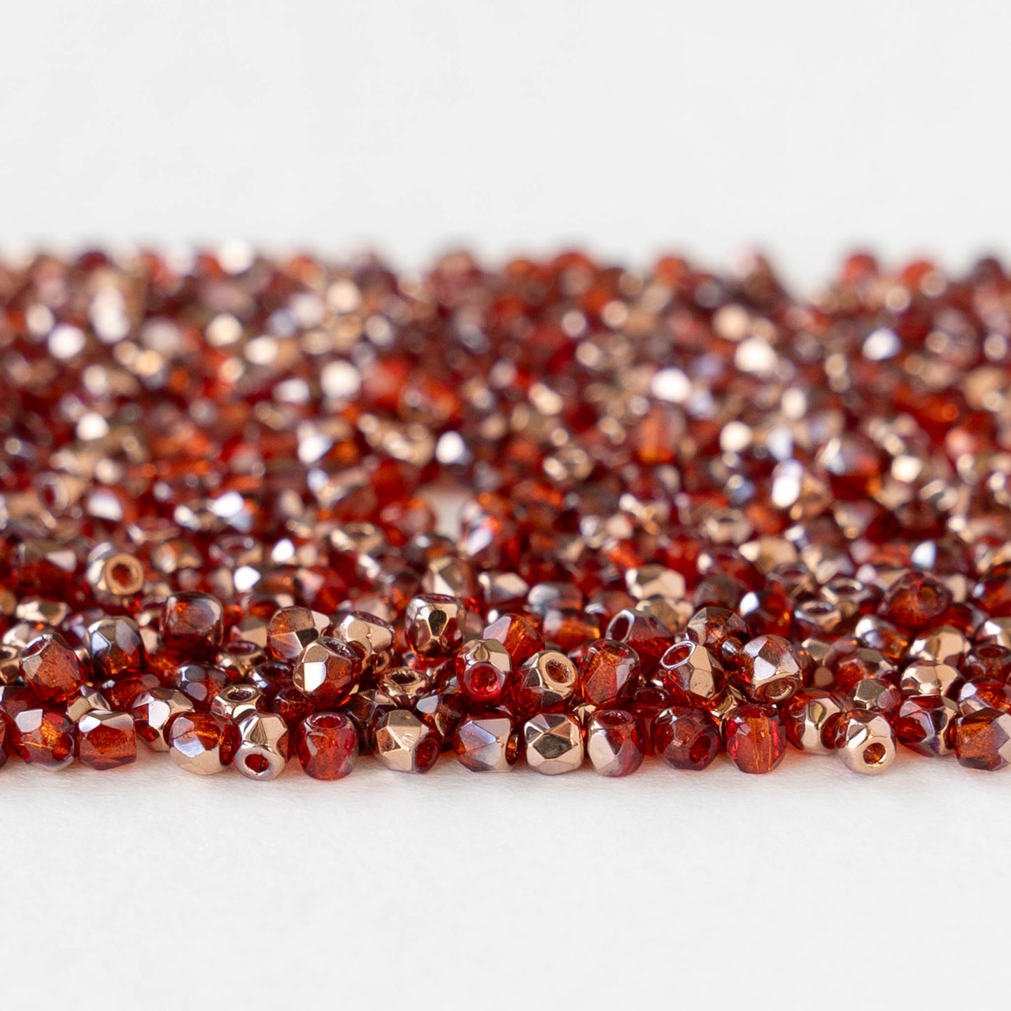 2mm Round Firepolished Beads - Siam Capri Gold - 50 beads