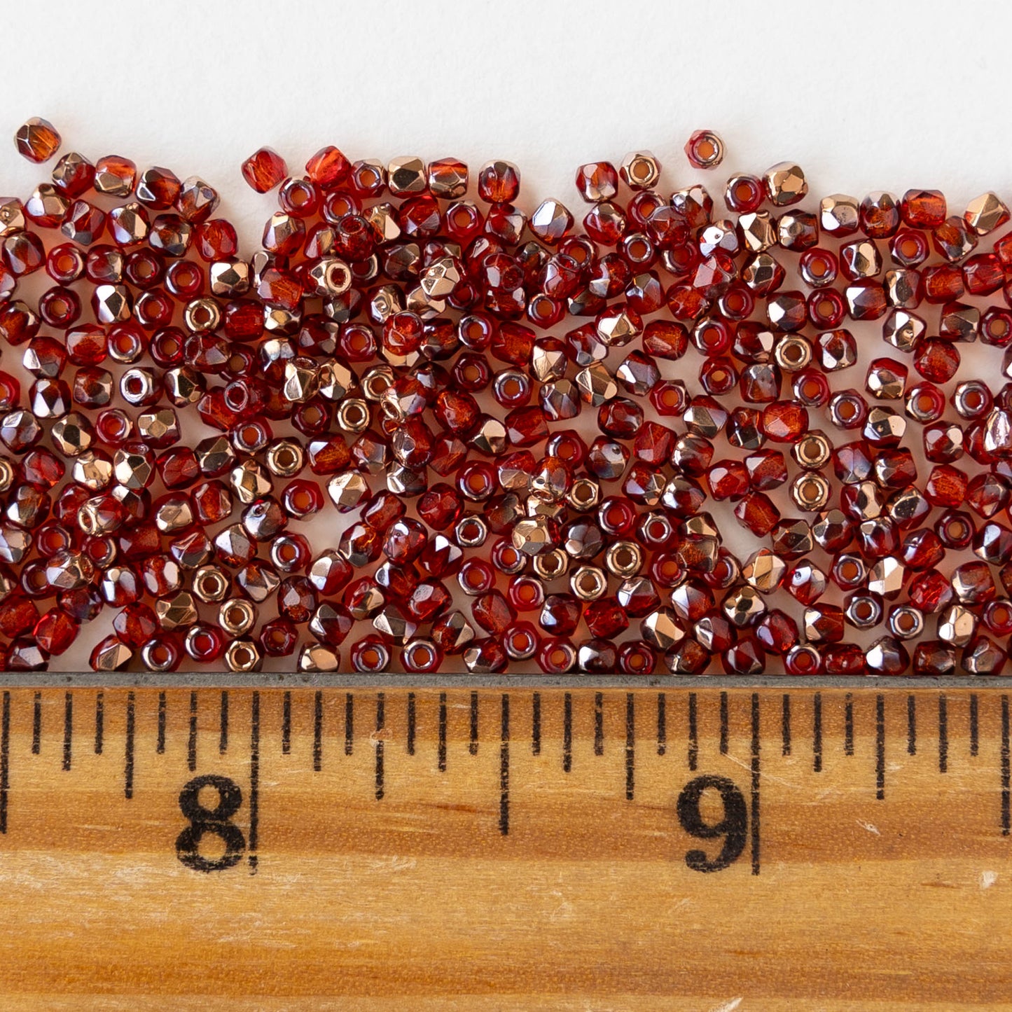 2mm Round Firepolished Beads - Siam Capri Gold - 50 beads