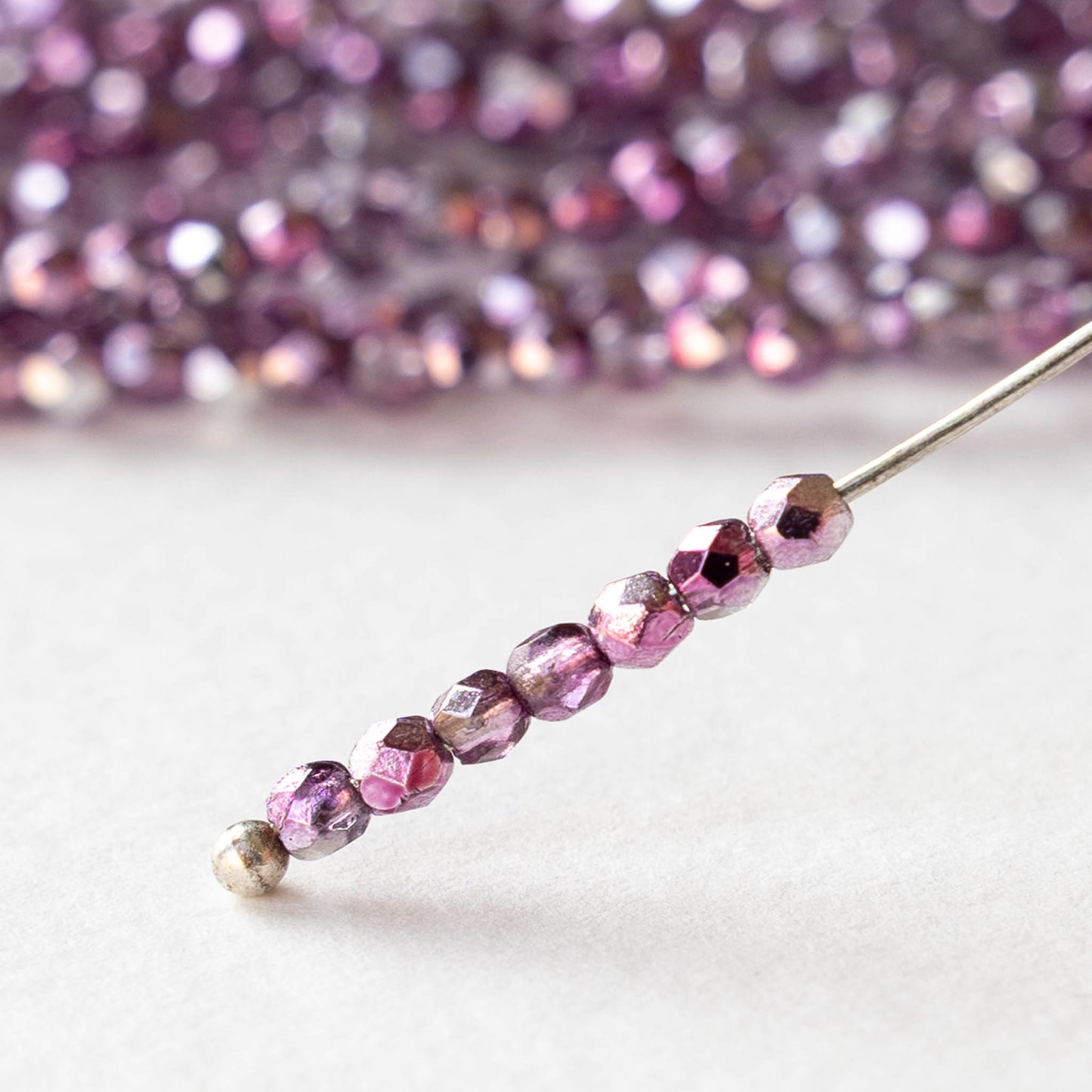 2mm Round Firepolished Beads - Mirror Orchid - 50 beads
