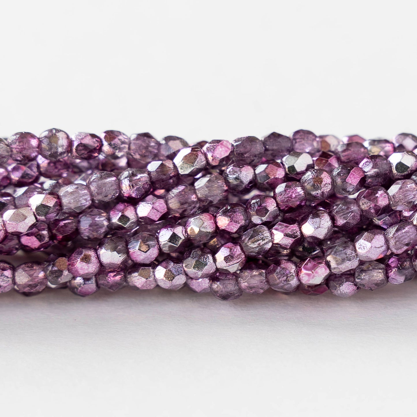 2mm Round Firepolished Beads - Mirror Orchid - 50 beads