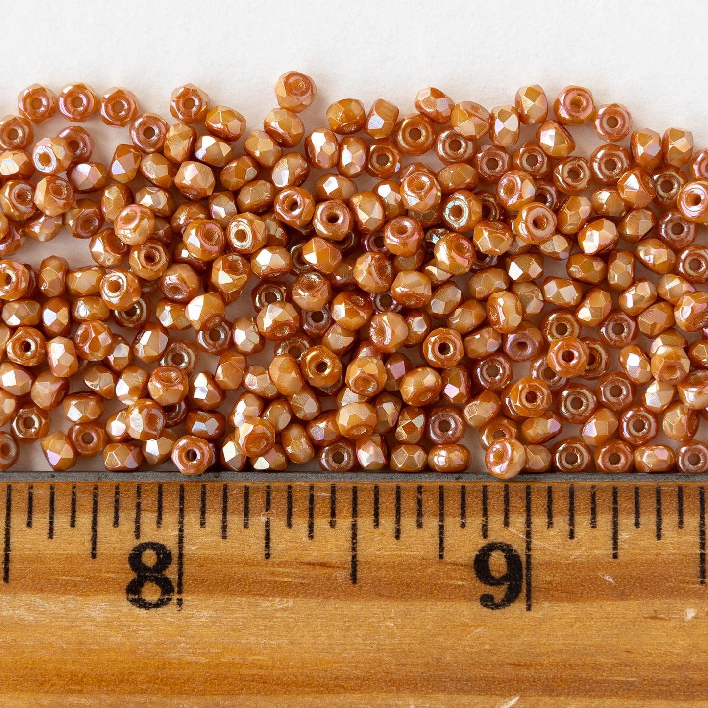 2x3mm Faceted Microspacer Beads - Apricot Luster - 50 Beads