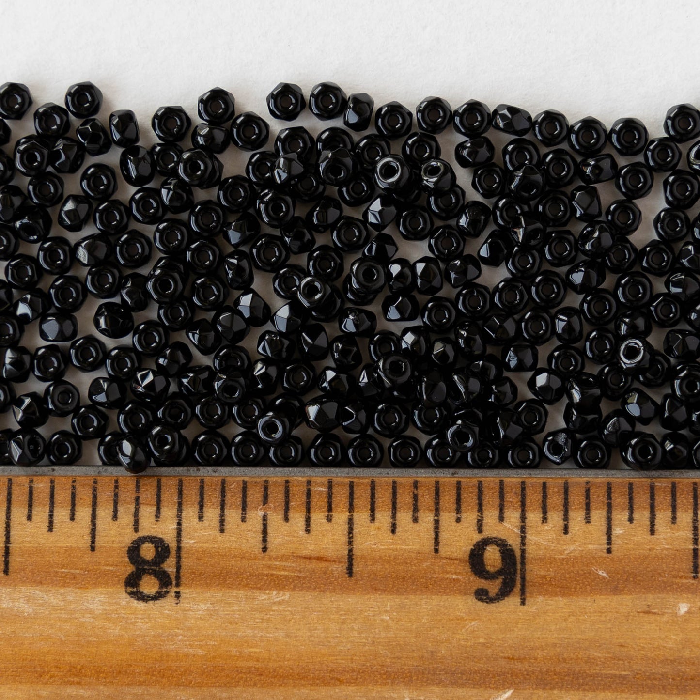 2x3mm Faceted Microspacer Beads - Black - 50 Beads