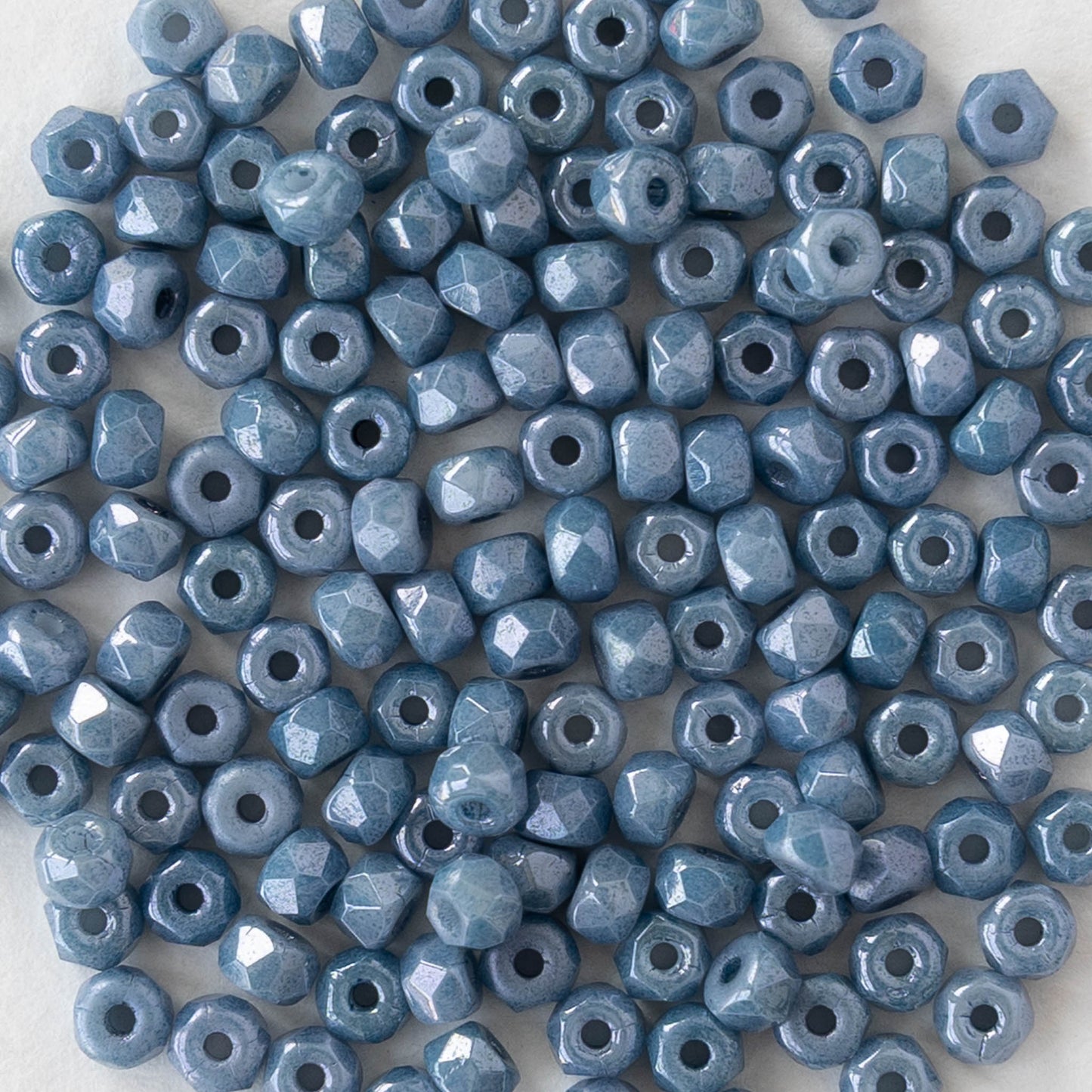 2x3mm Faceted Microspacer Beads - Blue Luster - 50 Beads