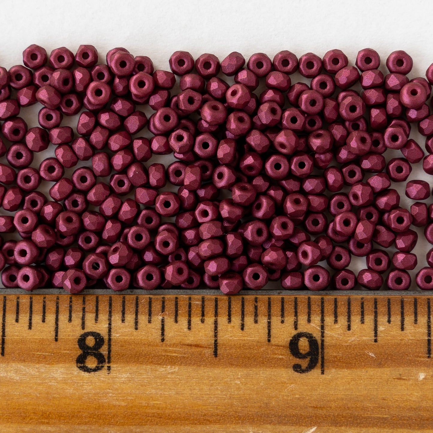 2x3mm Faceted Microspacer Beads - Matte Dark Red - 50 Beads