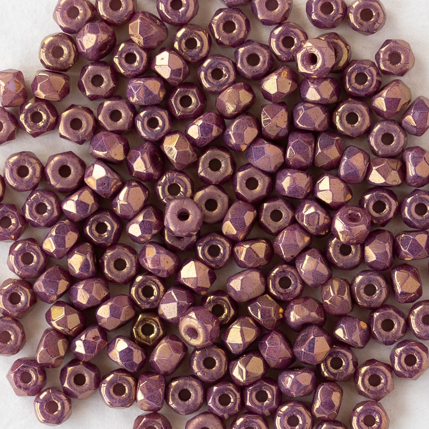 2x3mm Faceted Microspacer Beads - Violet Gold Luster - 50 Beads