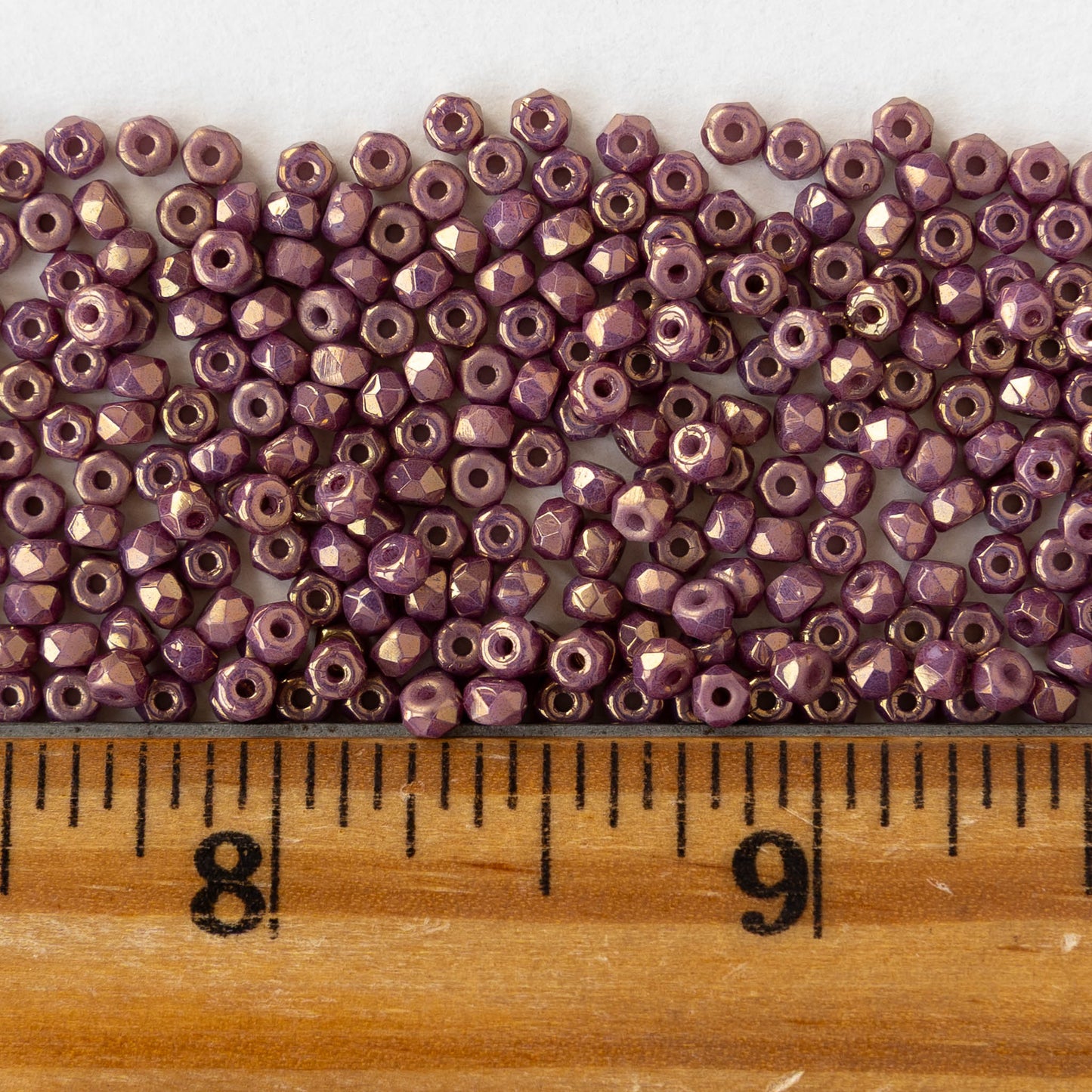 2x3mm Faceted Microspacer Beads - Violet Gold Luster - 50 Beads