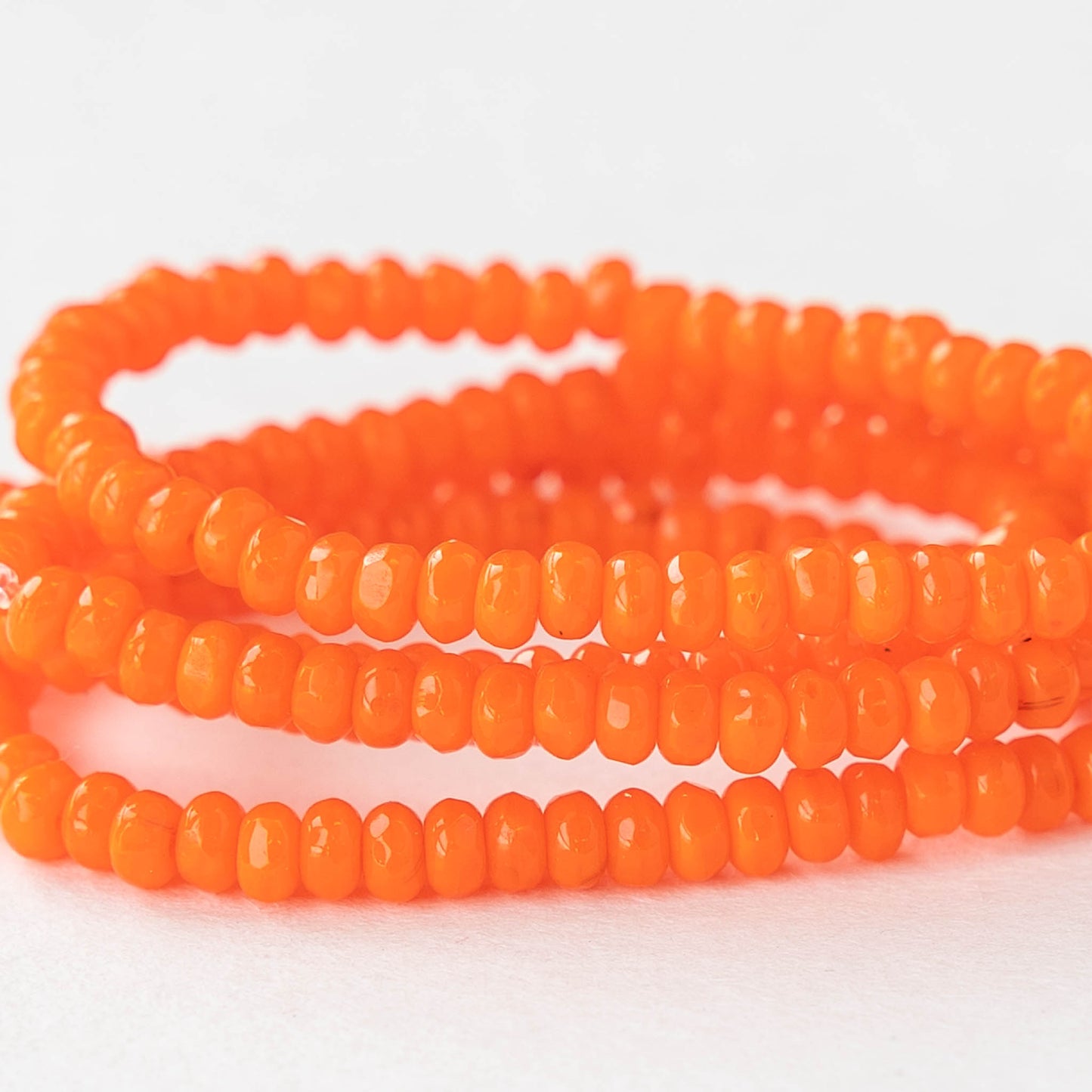 2x3mm Rondelle Beads - Opaque Orange Opaline - 50 Beads