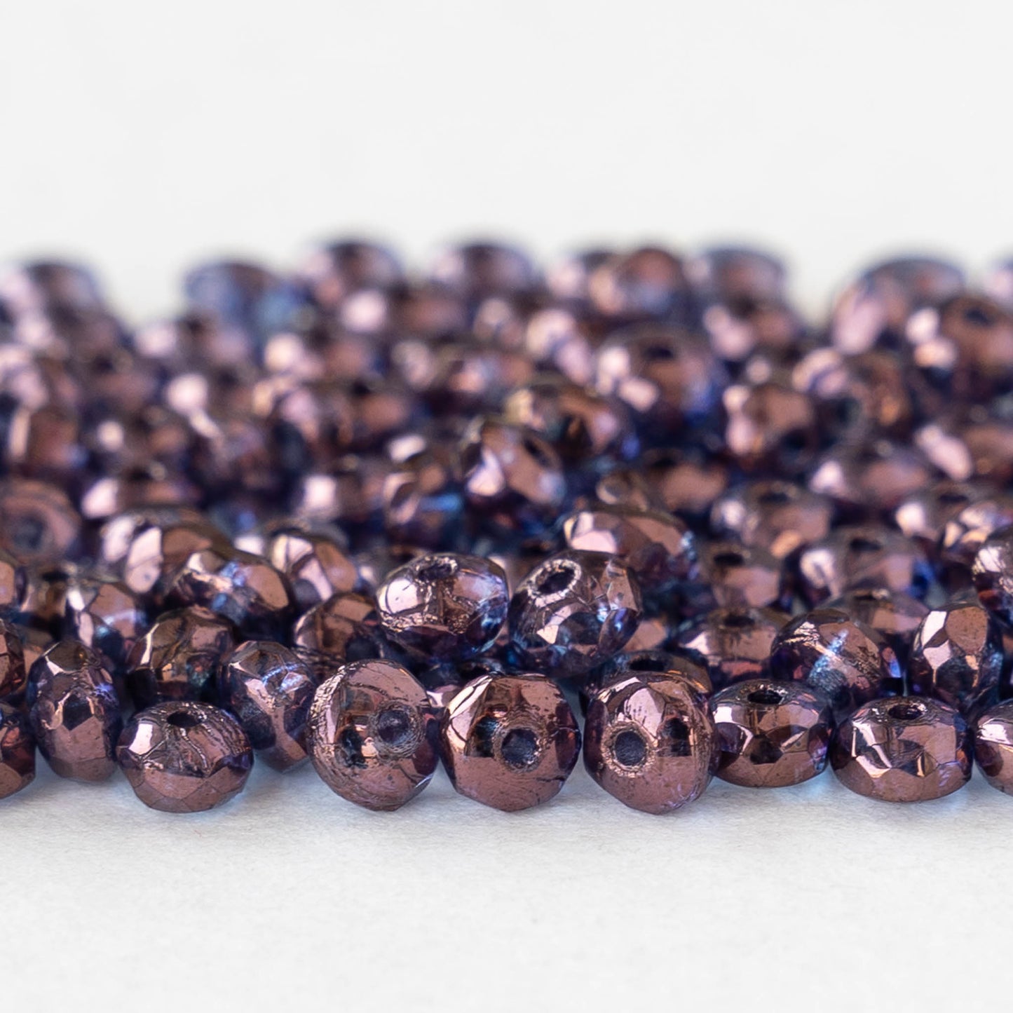 2x3mm Rondelle Beads - Amethyst Bronze Luster - 120 Beads