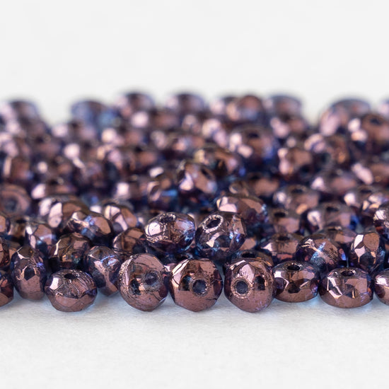 2x3mm Rondelle Beads - Amethyst Bronze Luster - 120 Beads