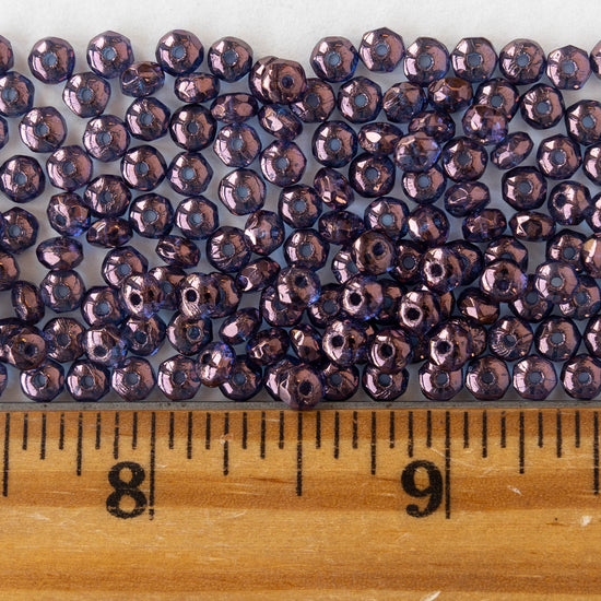 2x3mm Rondelle Beads - Amethyst Bronze Luster - 120 Beads