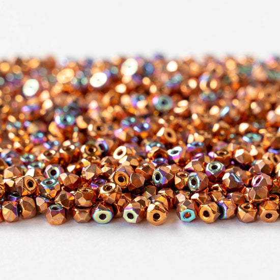 2x3mm Rondelle Beads - Copper Plate AB - 50 Beads