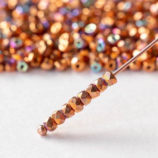 2x3mm Rondelle Beads - Copper Plate AB - 50 Beads