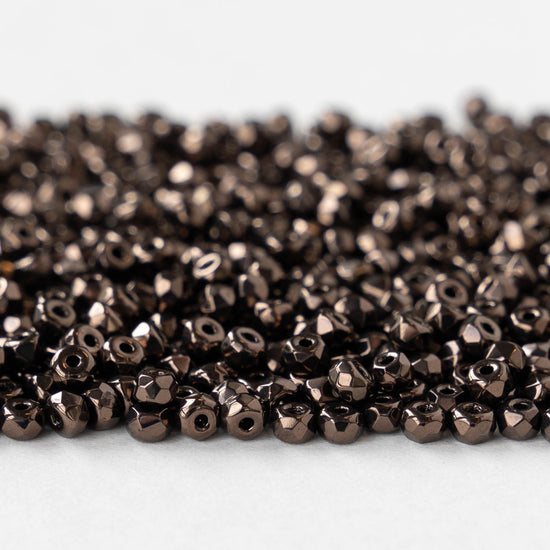 2x3mm Rondelle Beads - Dark Bronze - 50 Beads