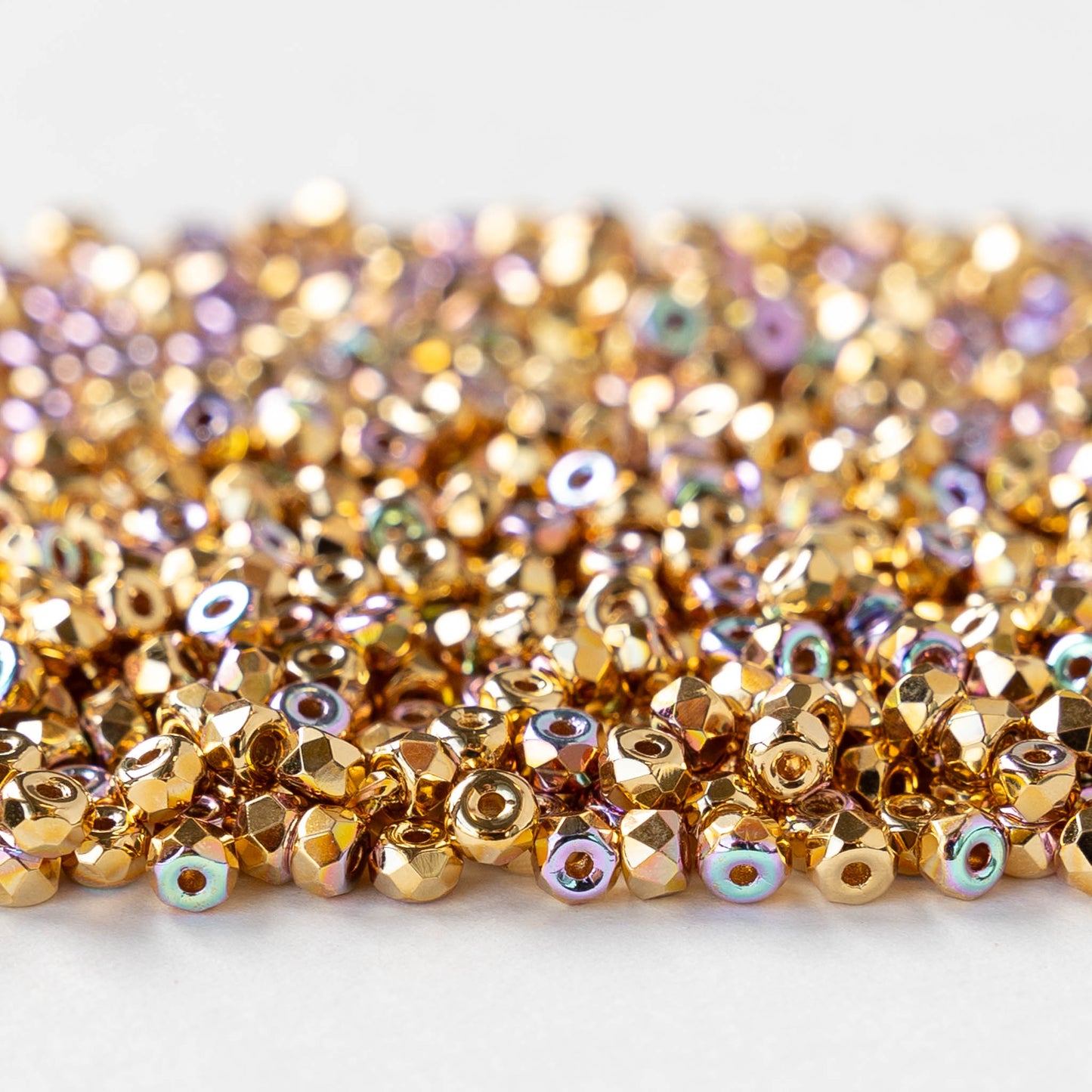 2x3mm Rondelle Beads - 24K Gold AB - 25 Beads