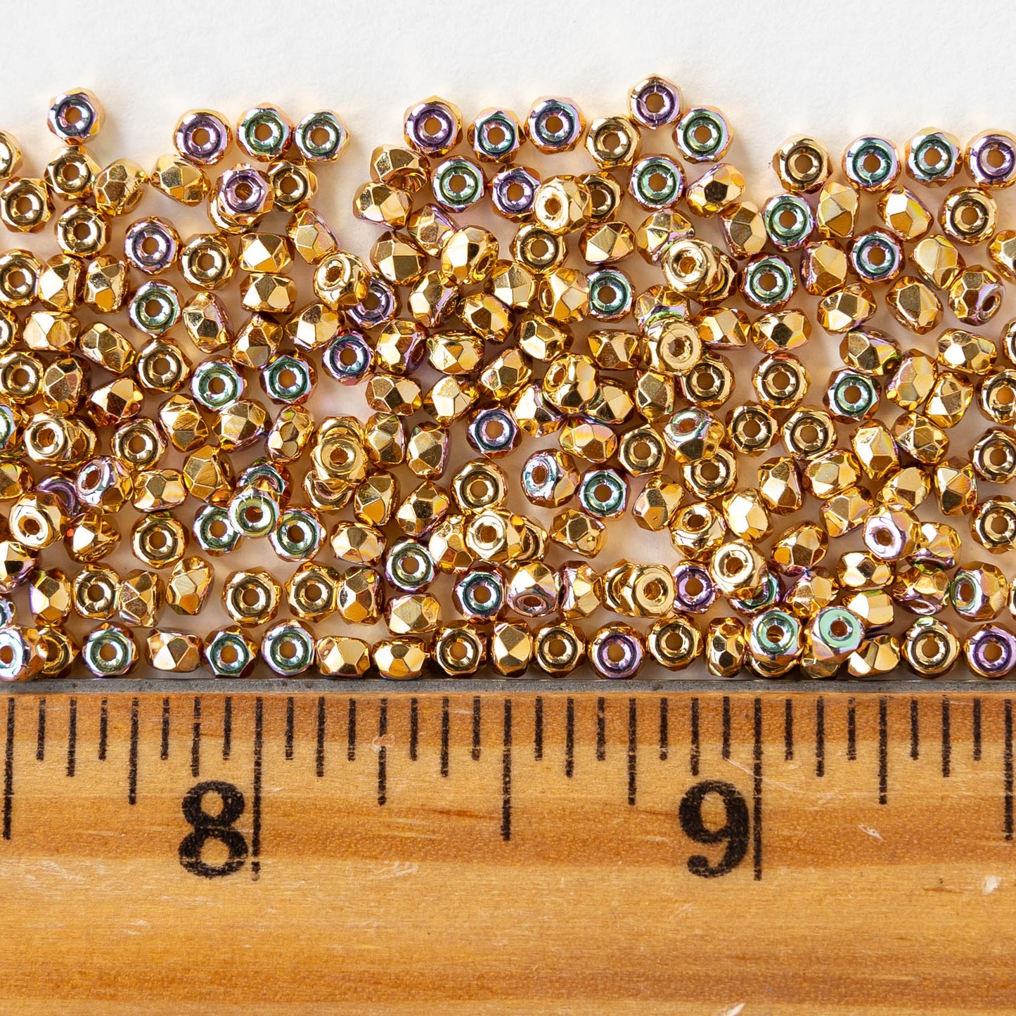 2x3mm Rondelle Beads - 24K Gold AB - 25 Beads