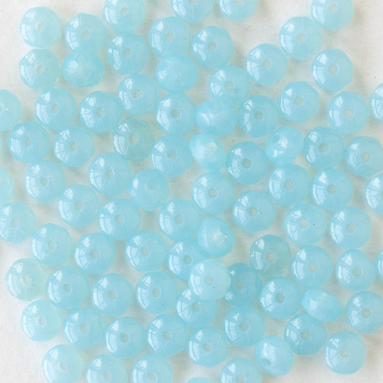 2x3mm Faceted Rondelle Beads - Baby Blue Opaline - 120 beads