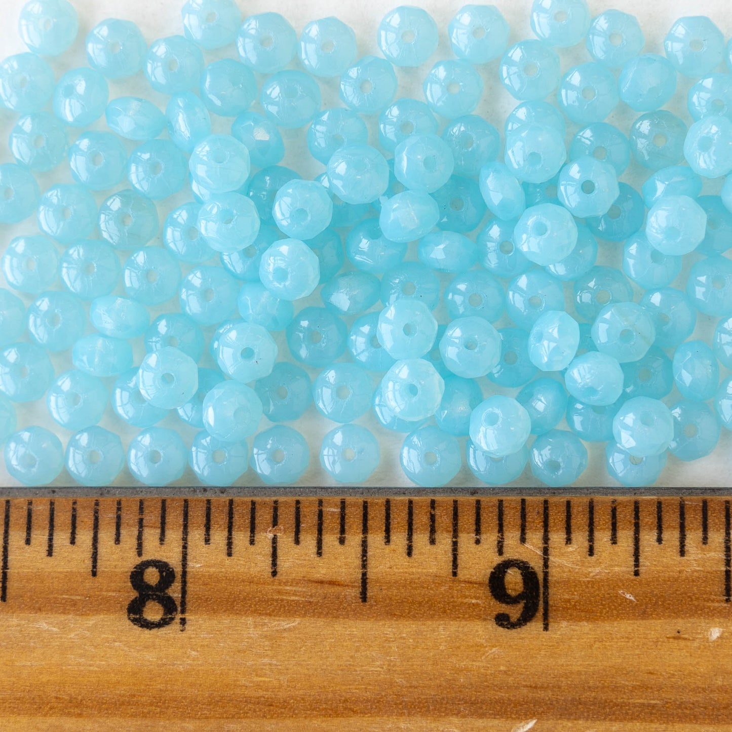 2x3mm Faceted Rondelle Beads - Baby Blue Opaline - 120 beads