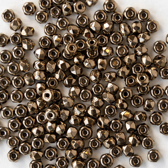 2x3mm Rondelle Beads - Light Bronze - 50 Beads