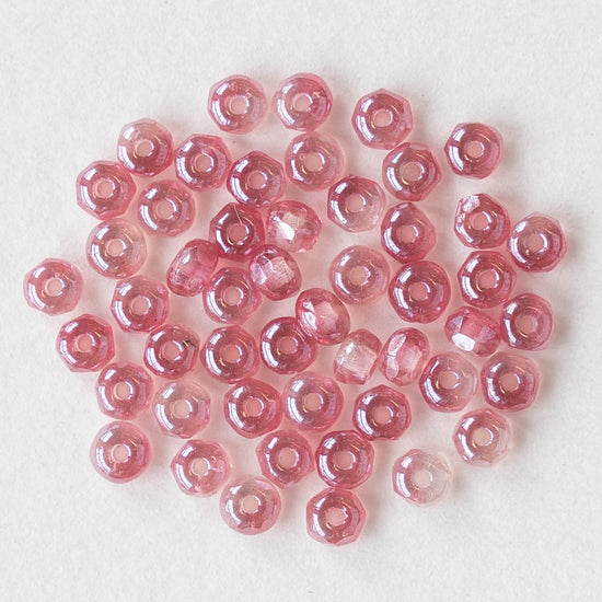 2x3mm Faceted Rondelle Beads - Pink Crystal Mix  - 50 beads