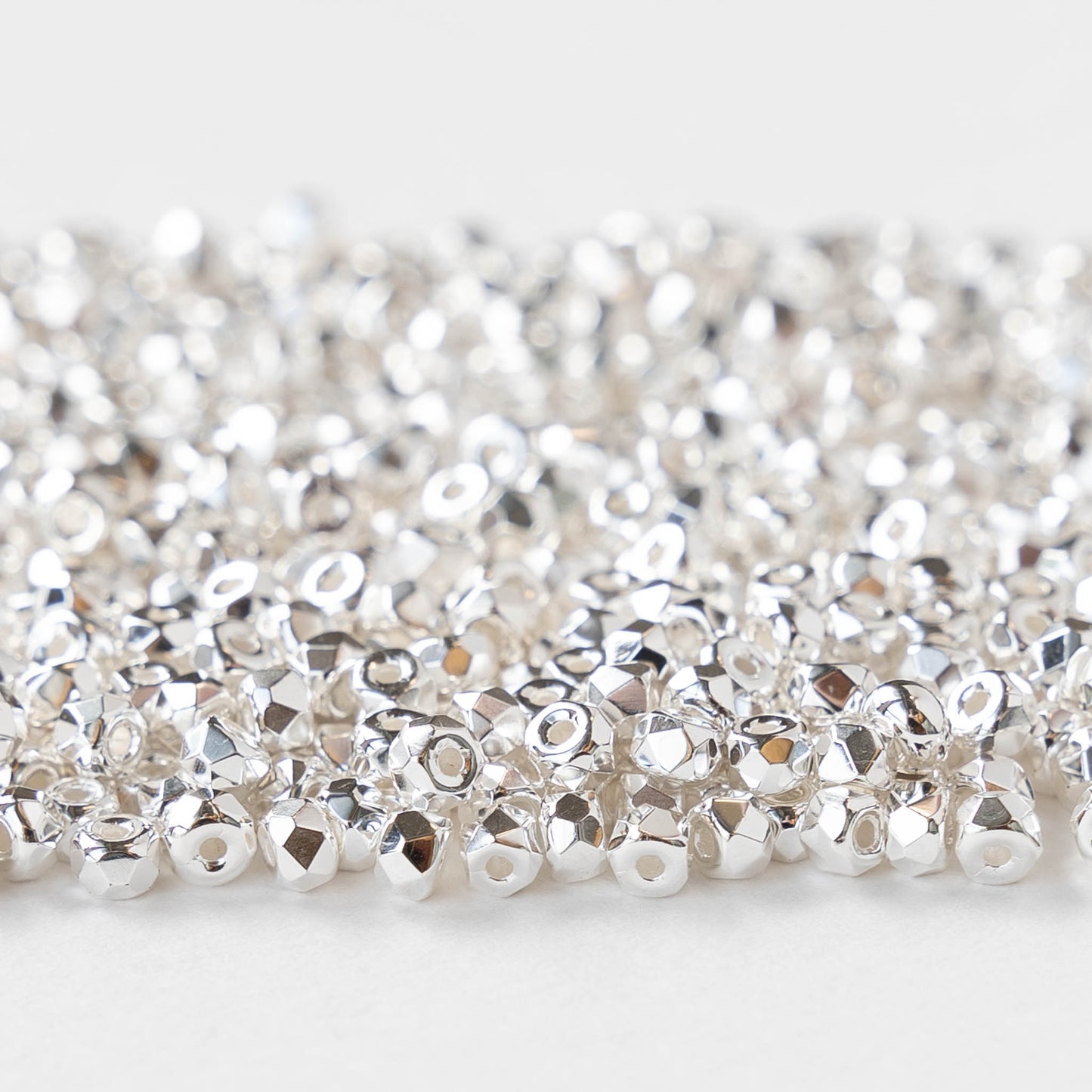 2x3mm Rondelle Beads - Fine Silver - 50 Beads