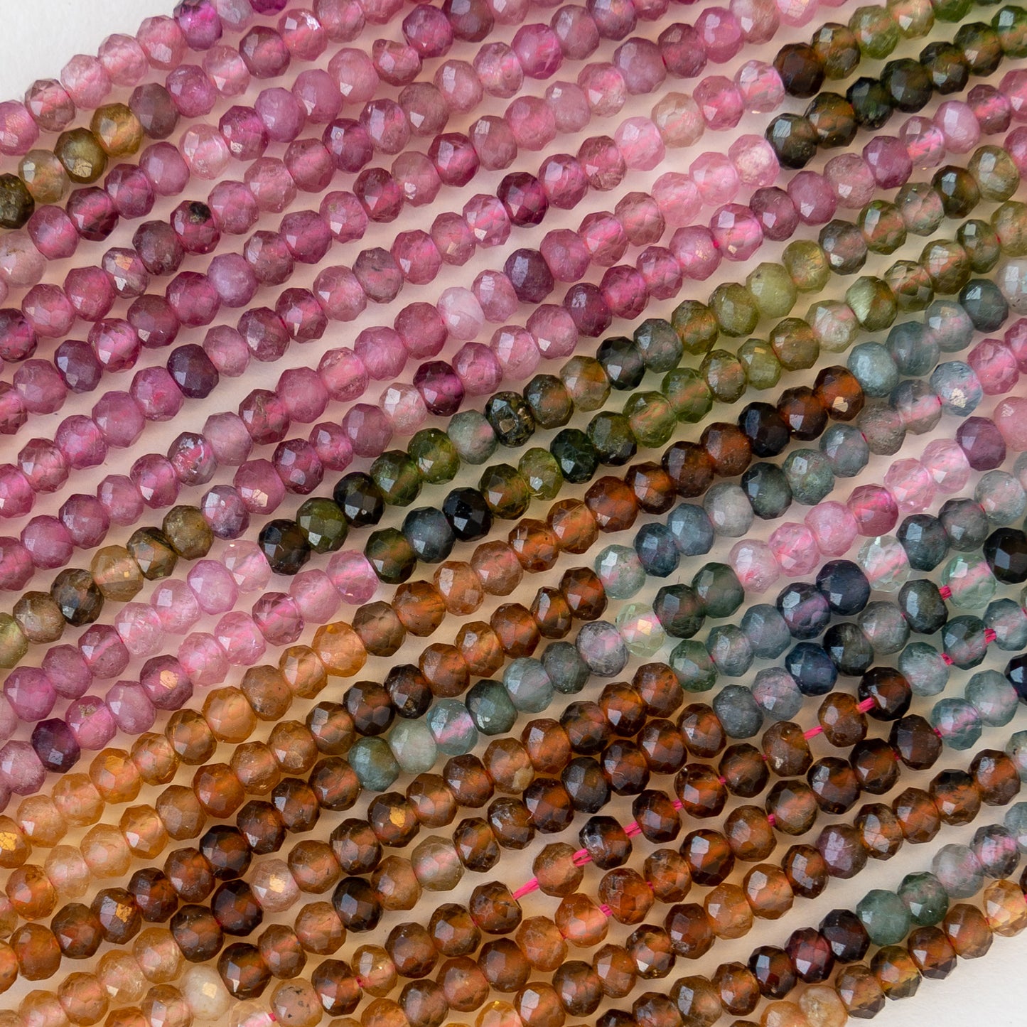 2x3mm Faceted Rondelle - Mixed Tourmaline  - 16 inches