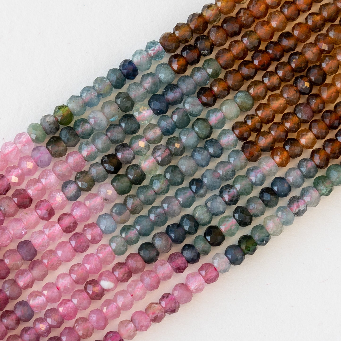 2x3mm Faceted Rondelle - Mixed Tourmaline  - 16 inches