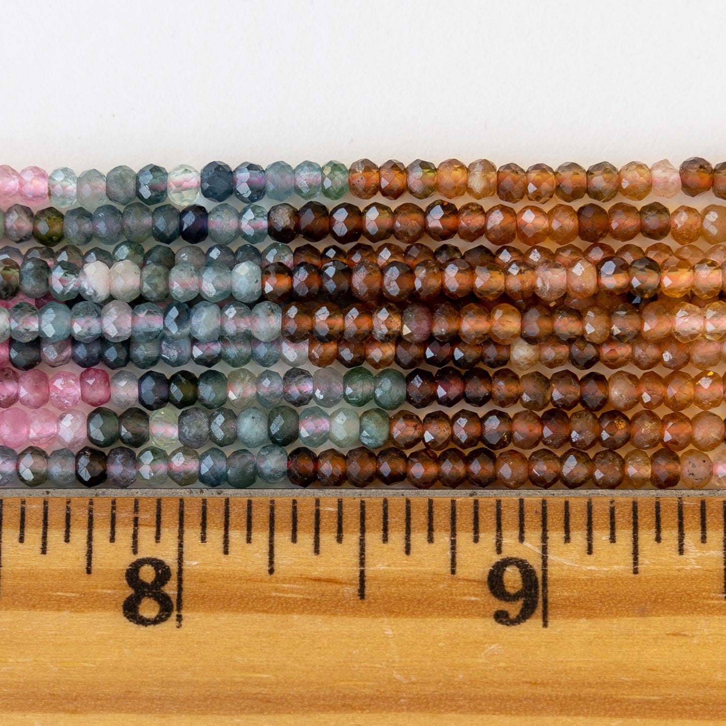 2x3mm Faceted Rondelle - Mixed Tourmaline  - 16 inches