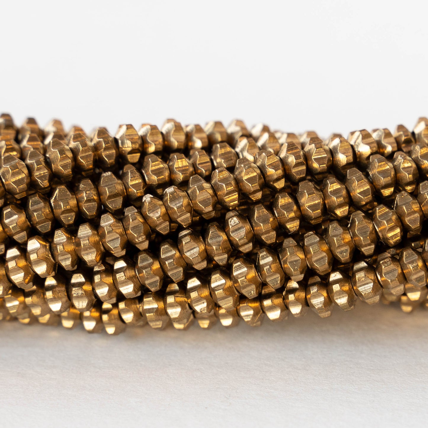 4mm Metal Gear Spacer Beads - Brass - 50 Beads