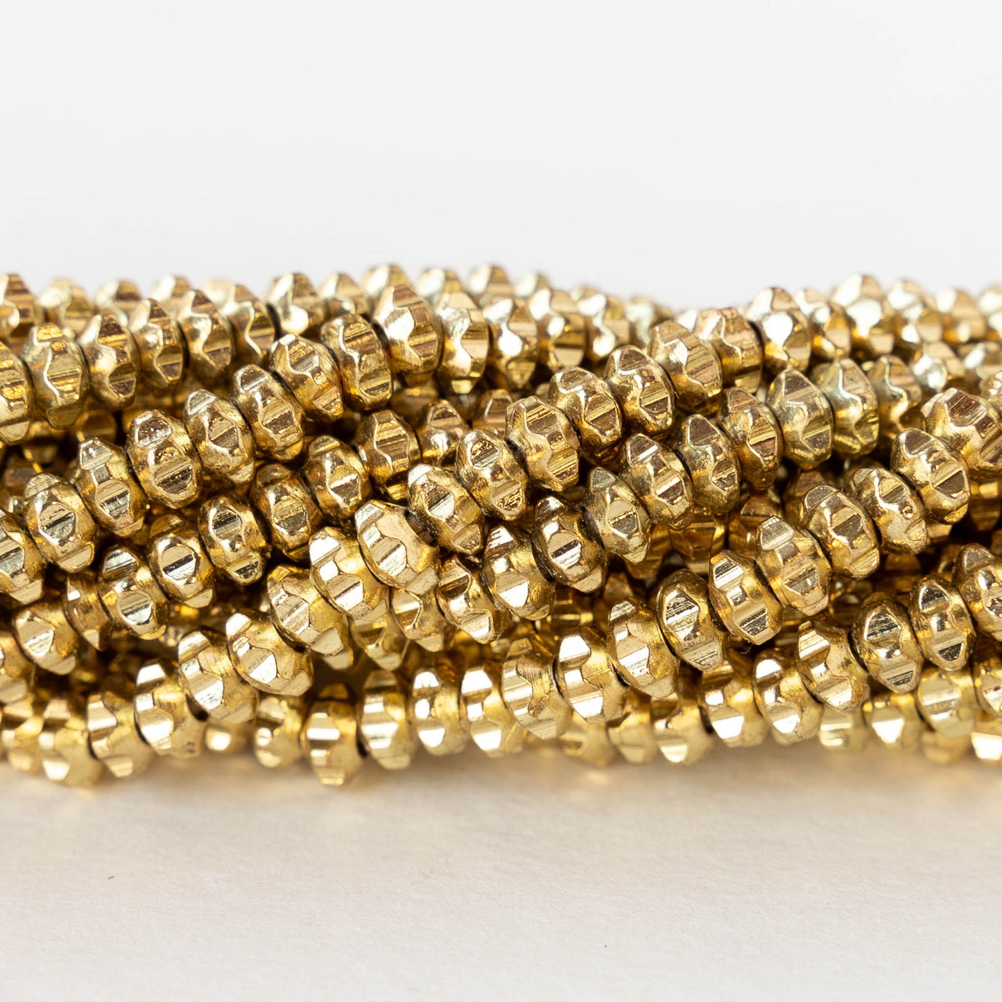 4mm Metal Gear Spacer Beads - Gold - 50 Beads