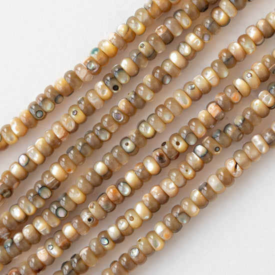 2x4mm Abalone Rondelle Beads - Half or Whole Strand