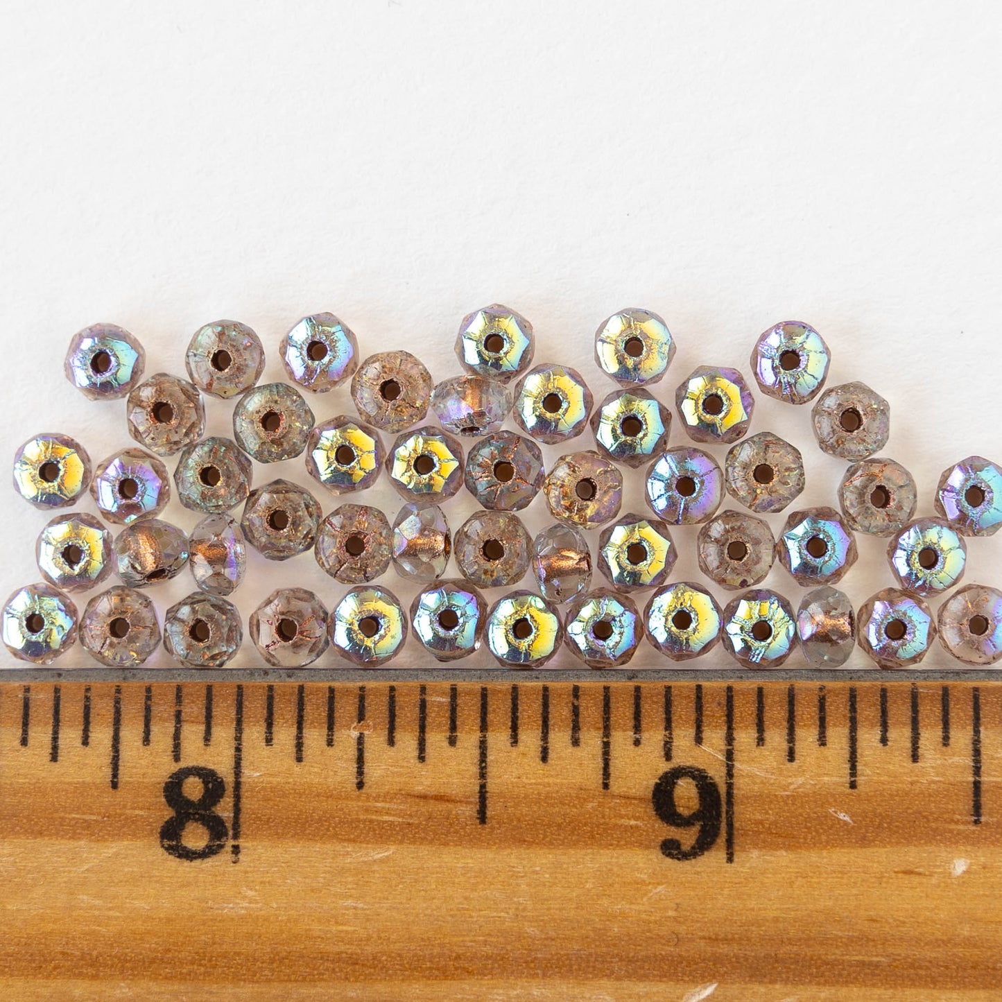25x 4mm Black Cubic Zirconia Rondelle Beads – Egemmall #64218 – Gemstone Spacers