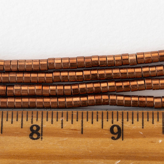 4mm Copper Plated Brass Tube Beads - 50