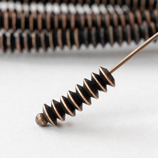 5mm Brass Flying Saucer Disk Beads - Black - 50 Beads