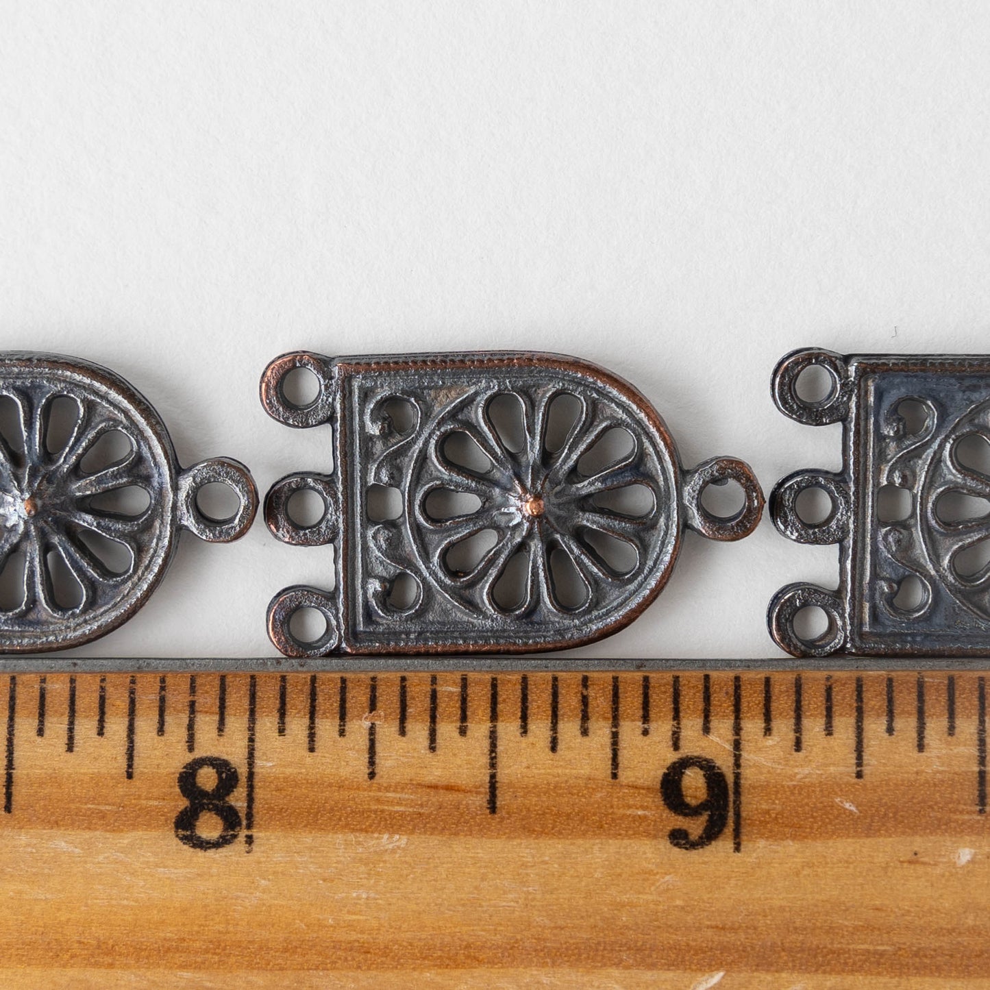 3 Hole Connectors - Antiqued Bronze - 4 pieces