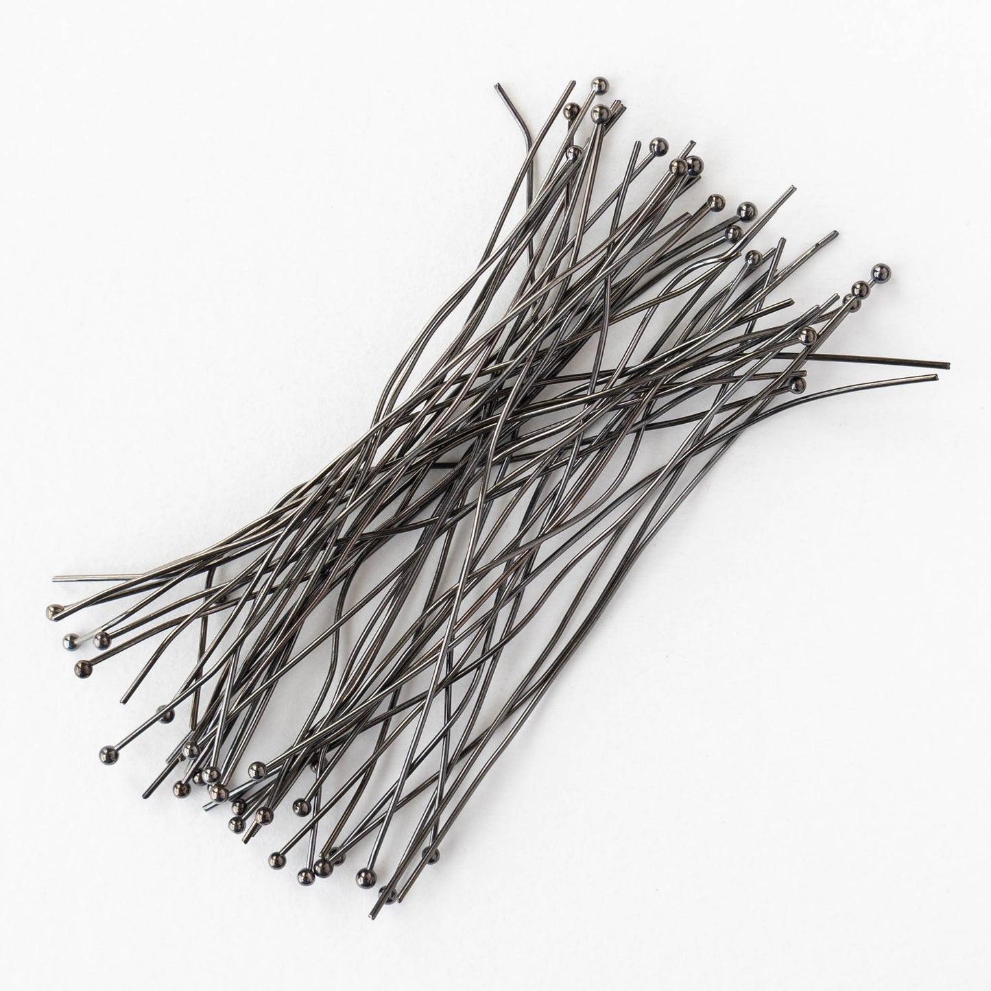 3-inch 21g Ball Headpins - Gunmetal - 10, 30, or 60 headpins