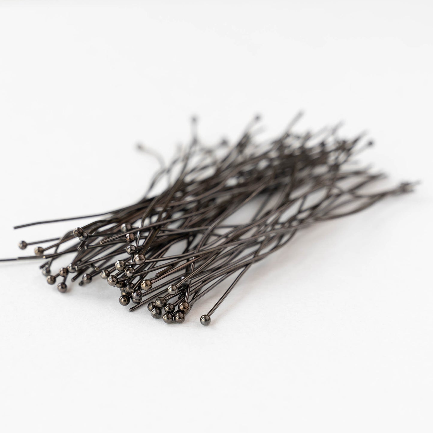3-inch 21g Ball Headpins - Gunmetal - 10, 30, or 60 headpins