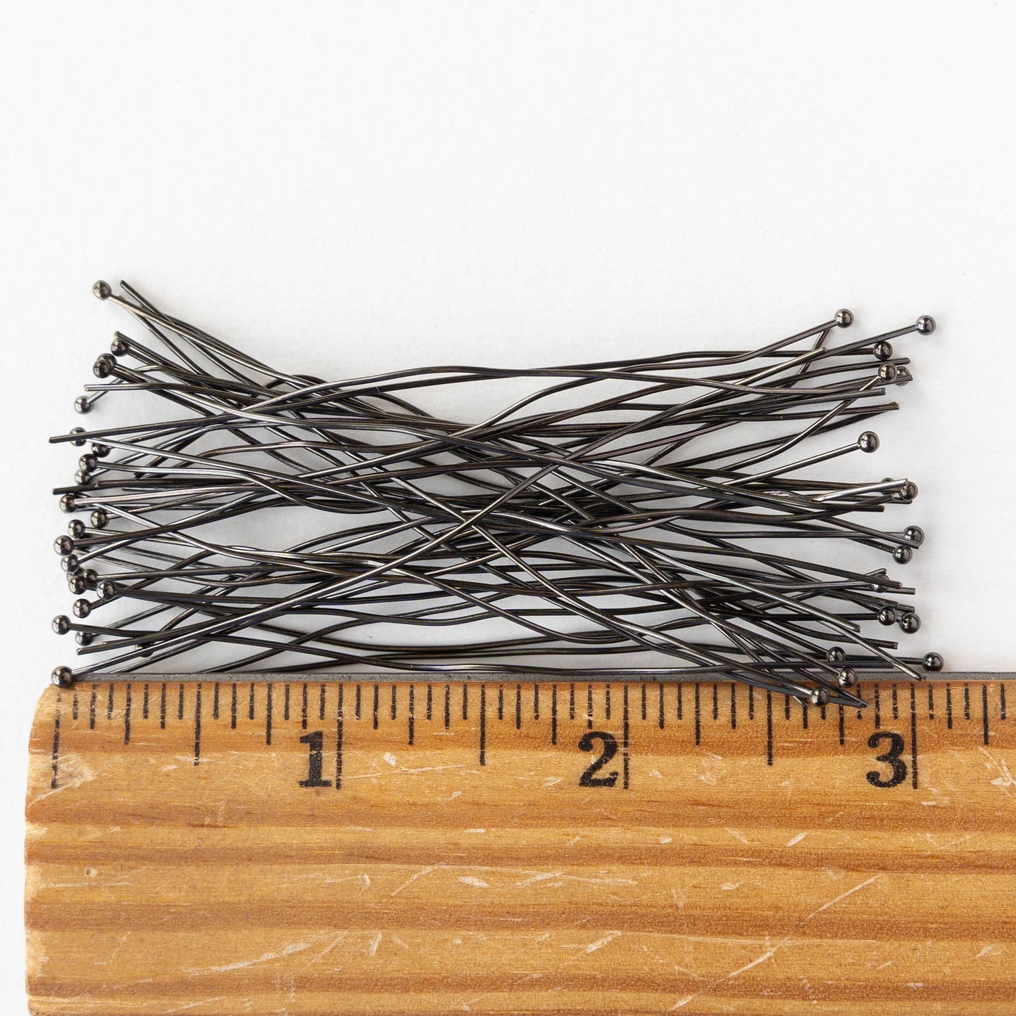 3-inch 21g Ball Headpins - Gunmetal - 10, 30, or 60 headpins