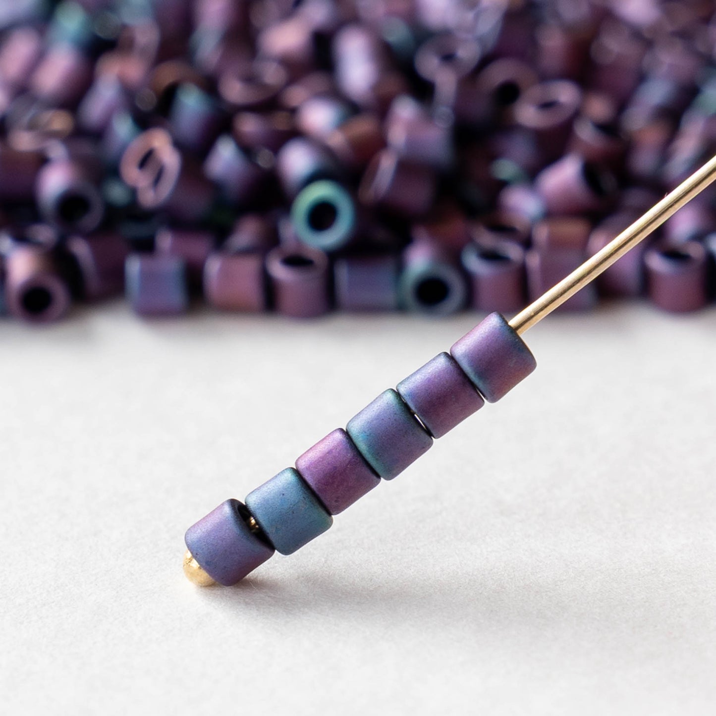 3.3mm Toho Glass Tube Seed Beads - Matte Andromeda - 5 grams ~140 beads