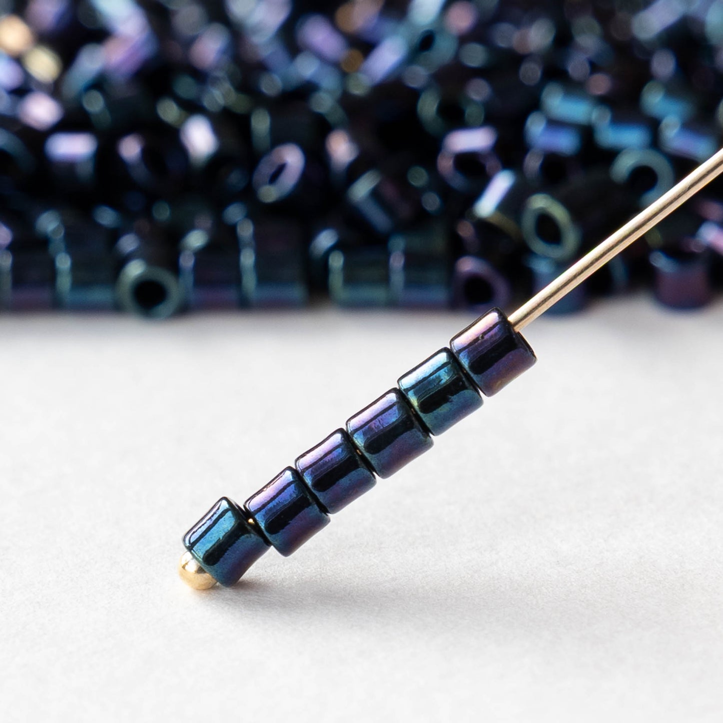 3.3mm Toho Glass Tube Seed Beads - Metallic Nebula - 5 grams ~140 beads
