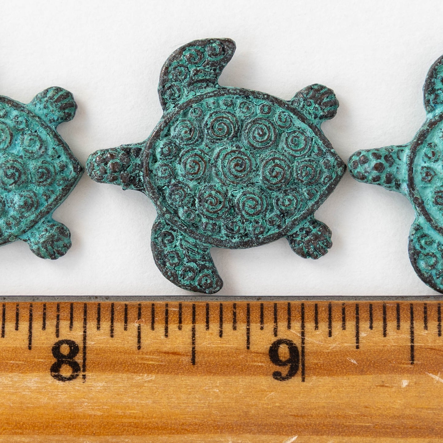 30mm Mykonos Metal Sea Turtle Pendant - Copper Patina 1 turtle