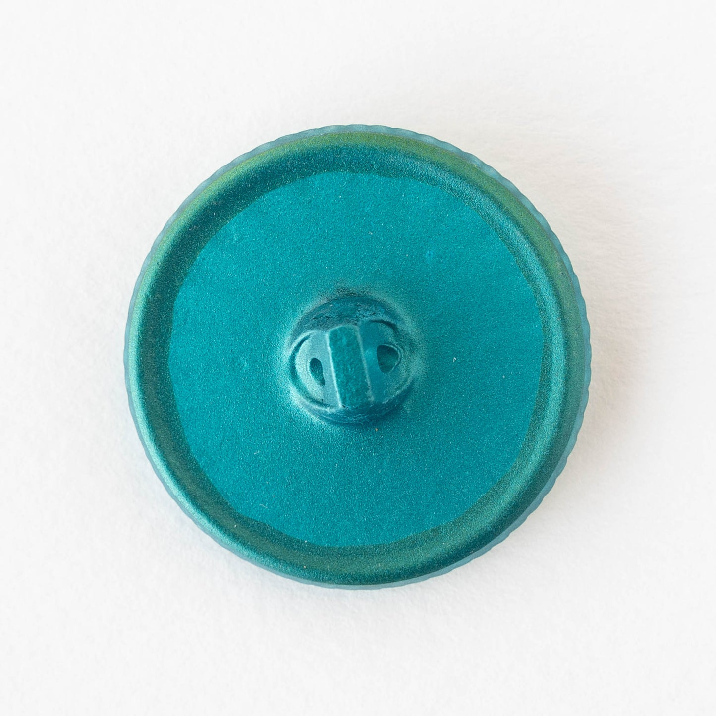 31mm Sunflower Buttons - Aqua with Silver  - 1 Button