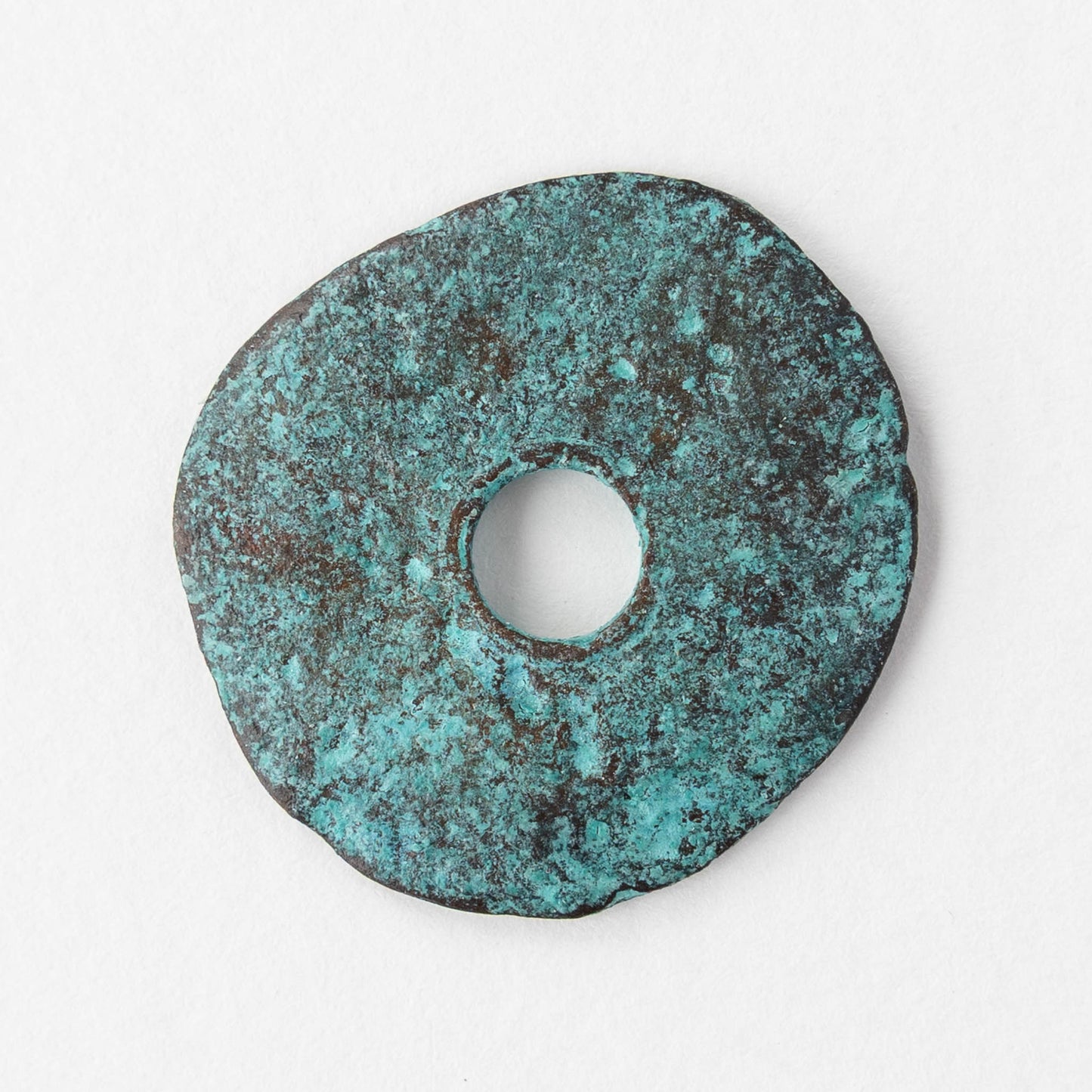 31mm Disk Beads - Green Patina - 1,4, or 10 disks