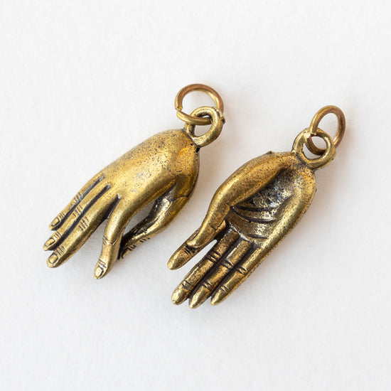 33mm Mudra Hand Amulet - Brass - 1 piece